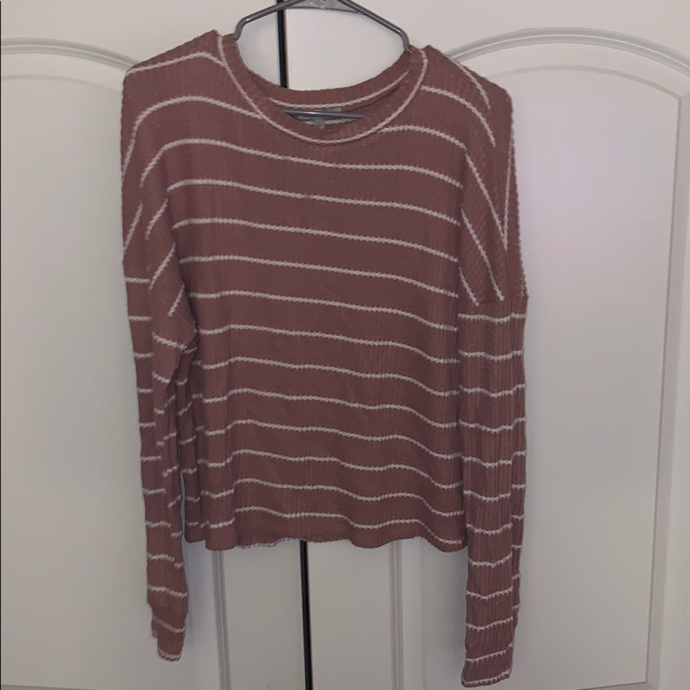 Pink and White striped long sleeve